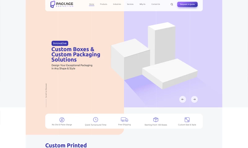 Devtrios - Custom Packaging Solutions Website