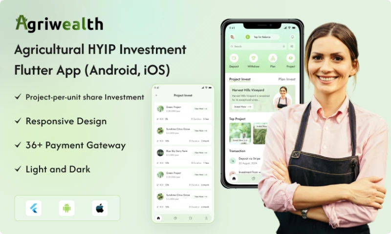 Bug Finder - AgriWealth - Agricultural HYIP Investment Mobile Application (Android, iOS)
