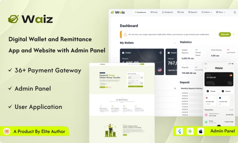 Bug Finder - Waiz - Digital Wallet and Remittance App and Website with Admin Panel