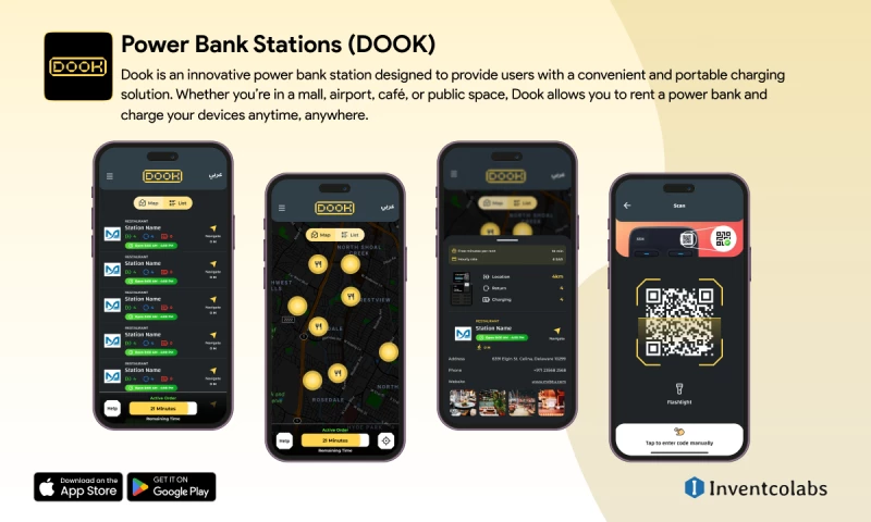 Inventcolabs Software - Dook - Powerbank Station Finder App
