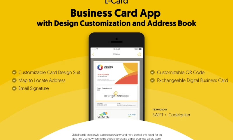 NewAgeSysIT - Business Card App with Design Customization and Address Book