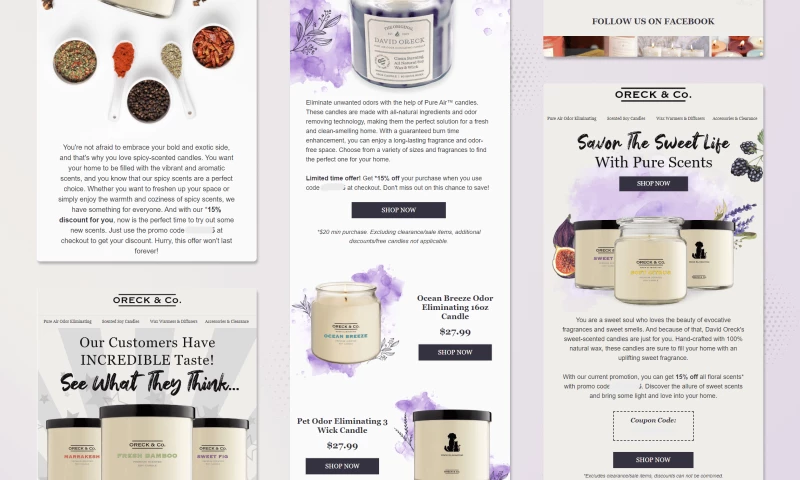 The Better Creative - Oreck Candle Email Design