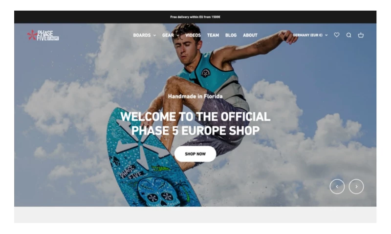 Phase Five Europe – Shopify store