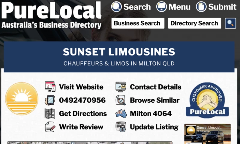 PureLocal Marketing Agency - Business Listing for Sunset Limousines
