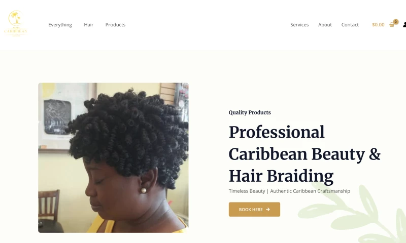 Professional Caribbean Beauty eCommerce Website & Branding