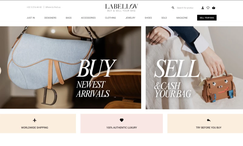 Baldwin - B2C webshop for high-end fashion lovers, Labellov