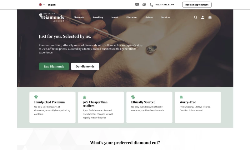 Baldwin - Selling the finest diamonds with M2 & Hyvä theme