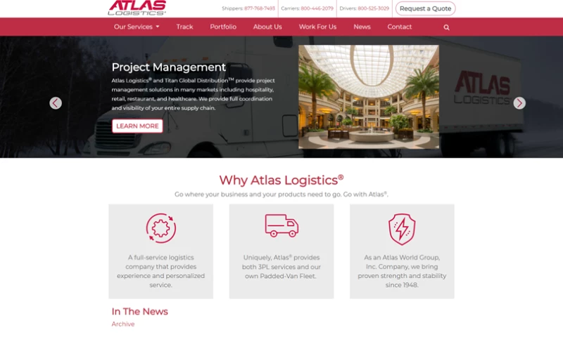 Wakefly - Atlas Logistics Web Redesign