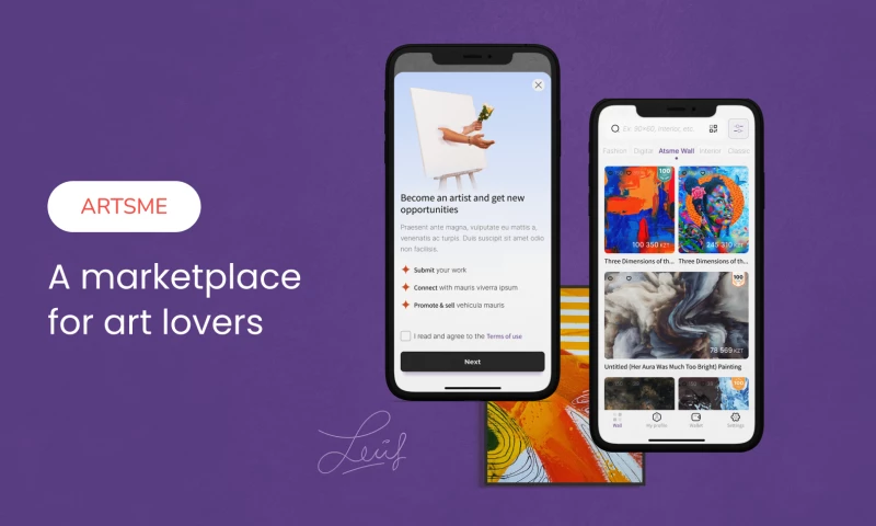 Artsme : mobile app UI/UX design