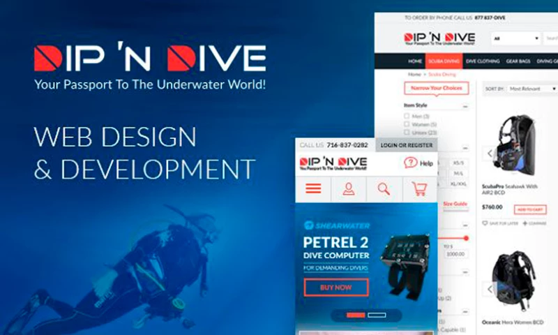 Magecom - Dip'n Dive — Magento Store for a Diving Equipment Retailer