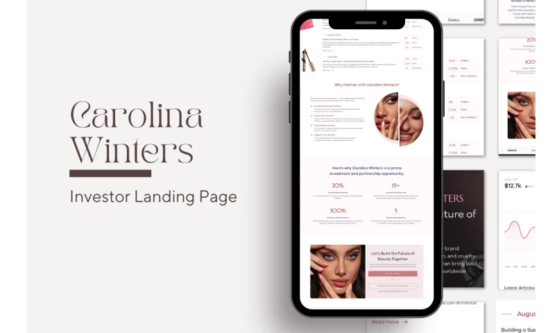 Coderby - Investor-Focused Landing Page for Caroline Winters Beauty Brand