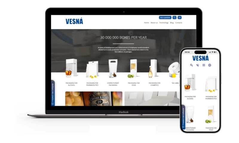 BLENDER.team - Corporate Website Redesign for VESNA
