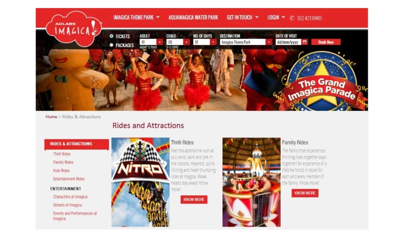 PaceXgrowth Pvt Ltd - Adlabs Imagica Website Development