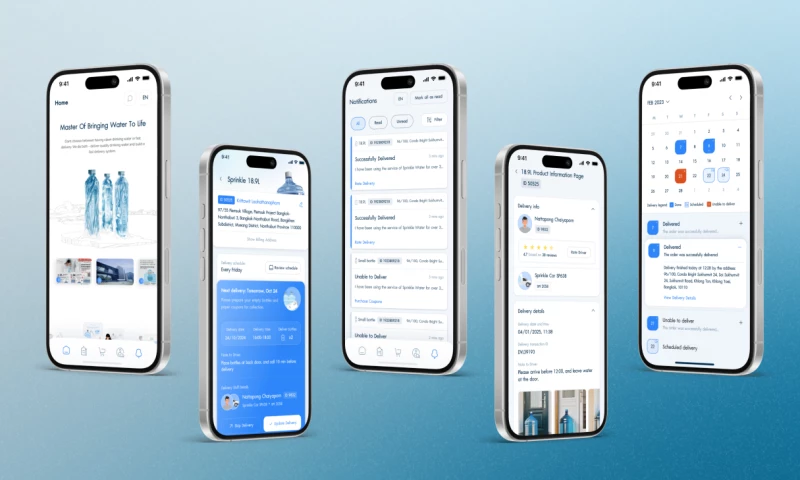 Custom UX/UI Design and Development for Water Delivery Platform