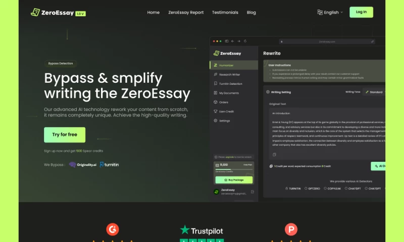 zeroessay AI Detection Website | UI & UX Design