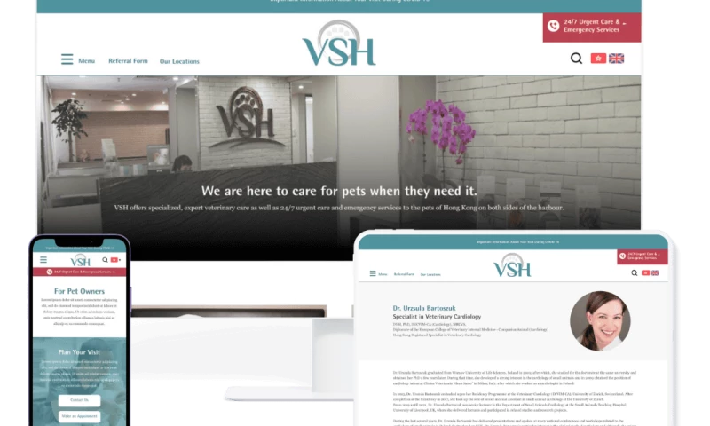 Taksu Digital - Web design refresh for Animal Hospital to migrate to new platform