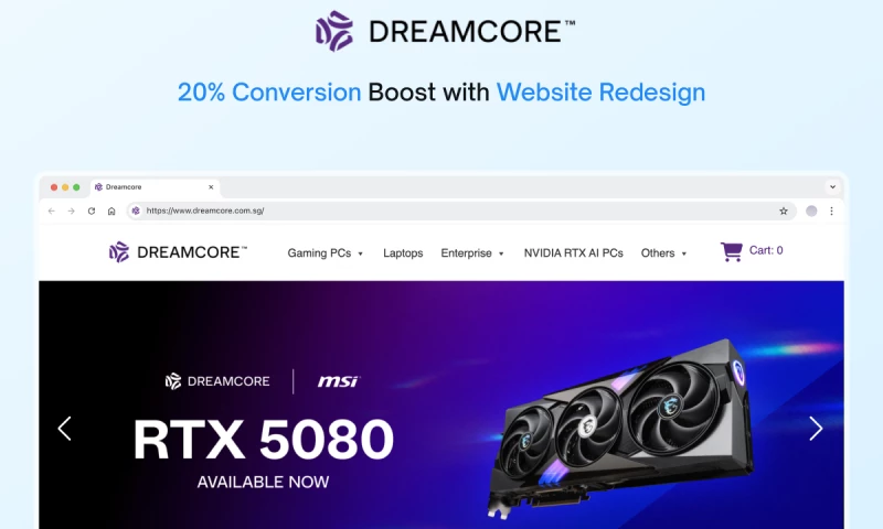 SmartClick Agency - How We Helped Dreamcore Improve Conversion Rates by over 20% with a Modern Website Redesign