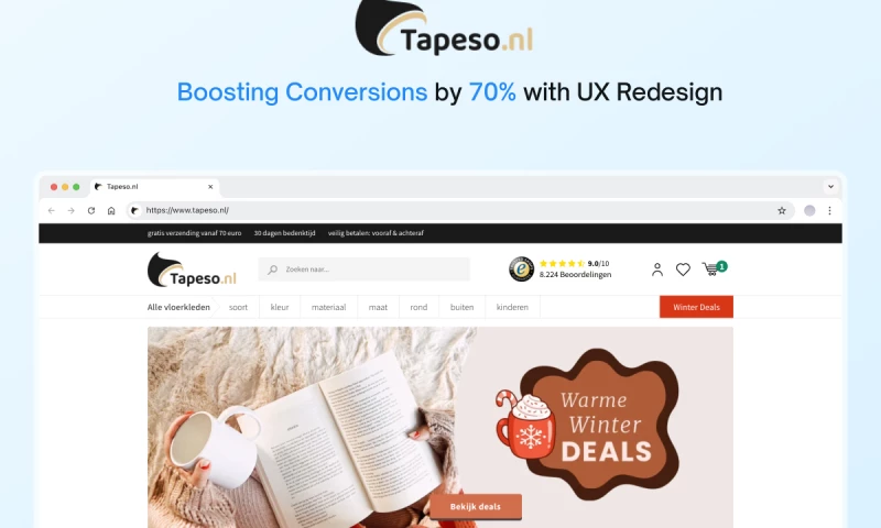 SmartClick Agency - How We Helped Tapeso Achieve 70% Higher Conversion Rates and 3x Longer Website Stay