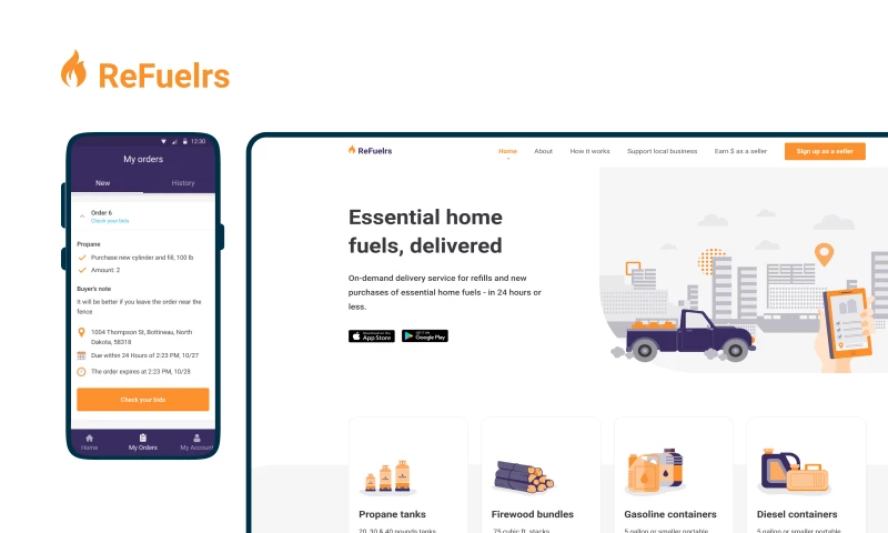 An On-Demand Delivery App of Essential Home Fuels