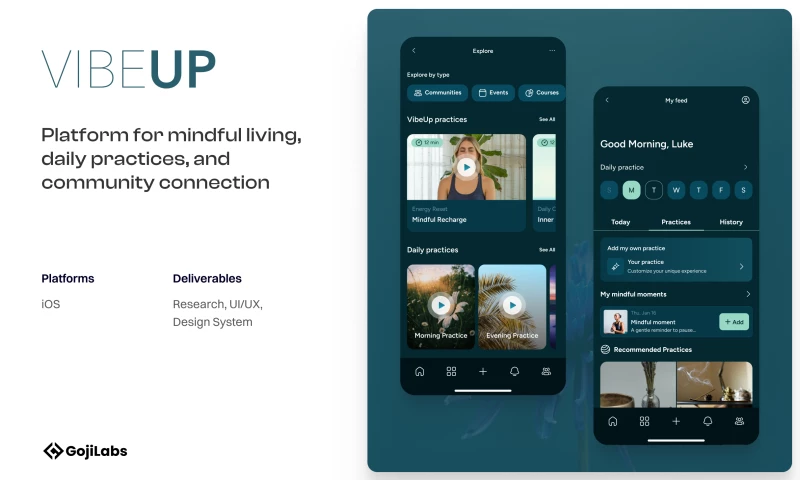 VibeUp - Platform for mindful living, daily practices, and community connection