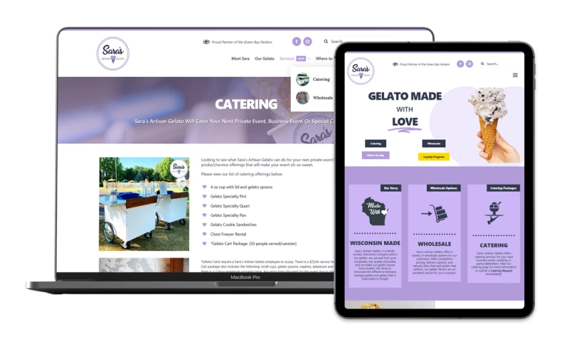 Sara's Artisan Gelato Website