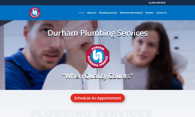 Durham Web Designer - Website Design for a Plumbing Company