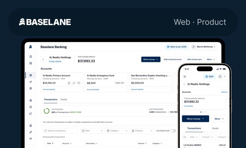 Website and UX Redesign for Baselane: A Financial Platform for Landlords
