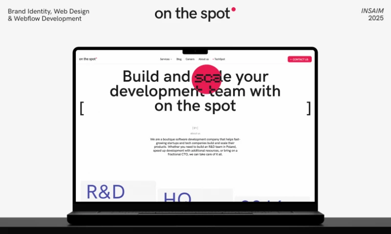 Insaim - Website design for OnTheSpot