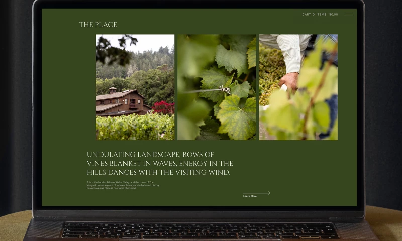 CF NAPA Brand Design - The Vineyard House Website