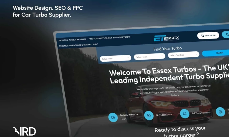 Bird Marketing - Essex Turbos Website Redesign & SEO