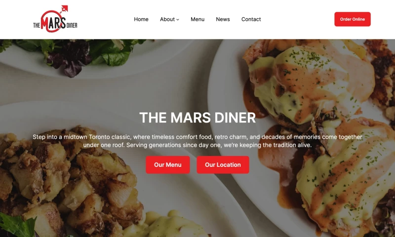The Mars Diner Website Design