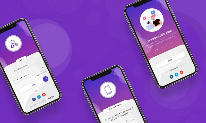The One Technologies - Mobile app Login & Signup UI