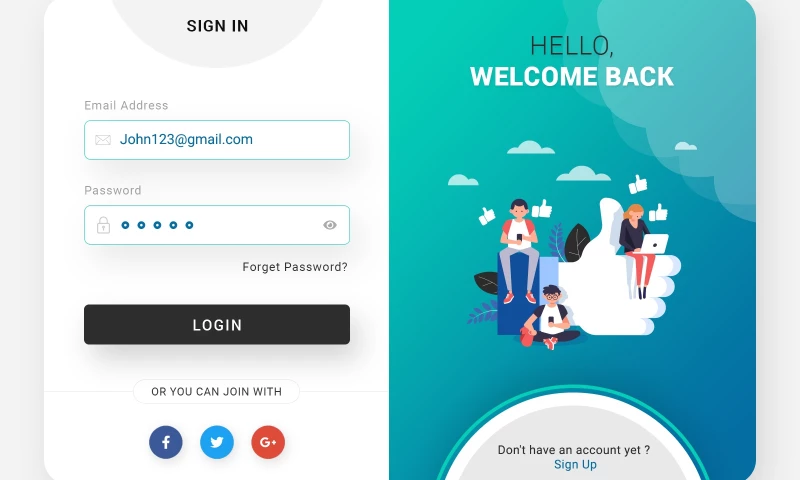 The One Technologies - Login & Signup Website Form