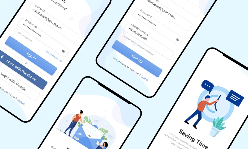The One Technologies - Register & Login App Mockup
