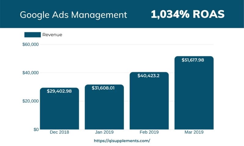 Google Ads & SEO Management for QI Supplements