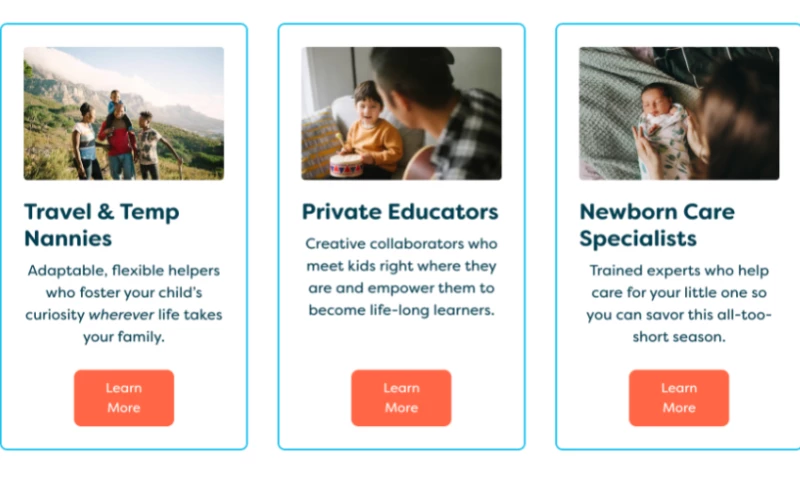 Adventure Nannies — Website