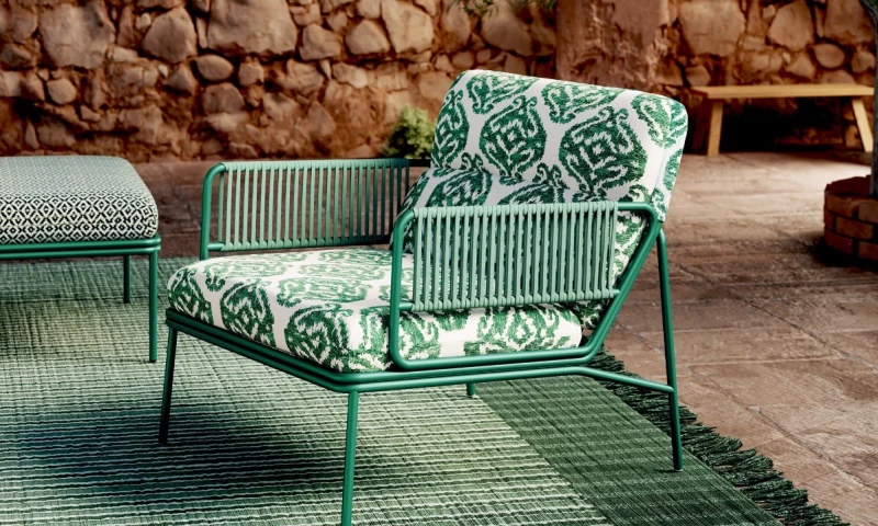 Danthree Studio - 3D Exterior Visualization: Outdoor Furniture Craftsmanship in a Digital Garden