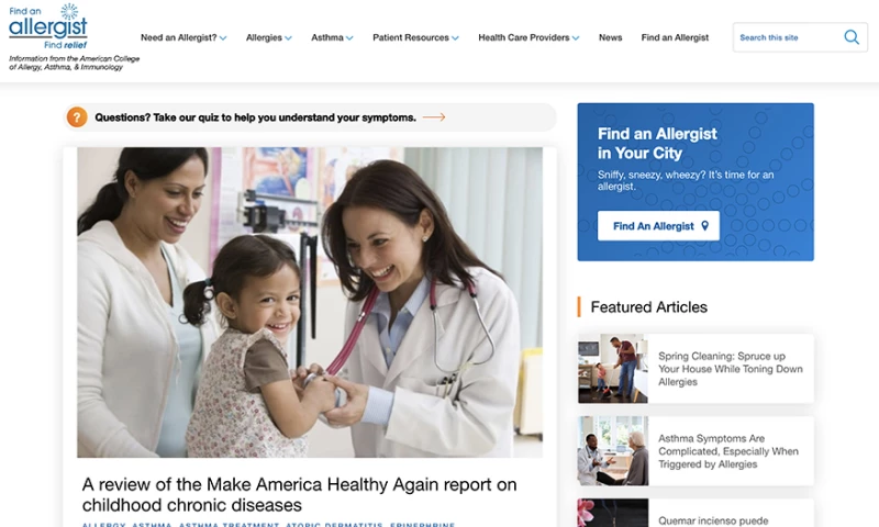 Allergist Association Website