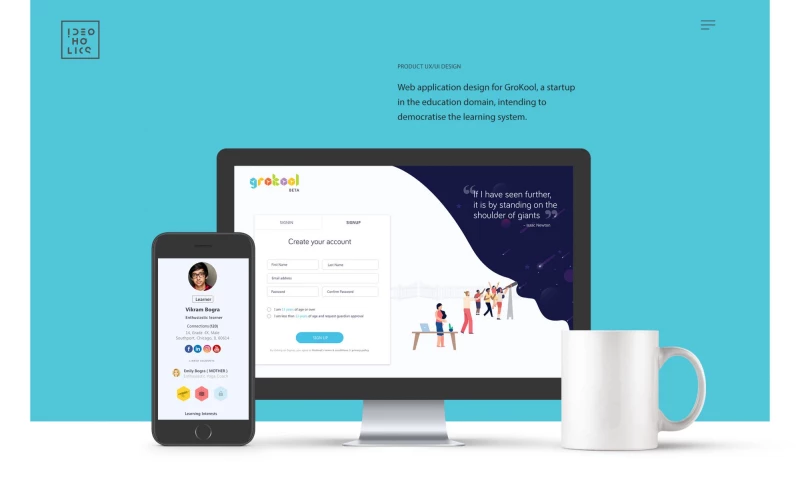 Ideoholics - UX/UI Design for an Ed-Tech Startup