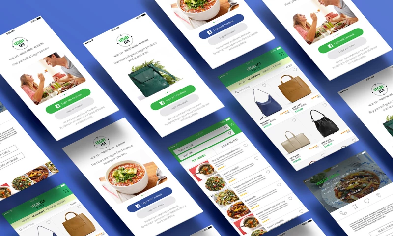 Ideoholics - UX/UI Design for an app for Vegan Enthusiasts