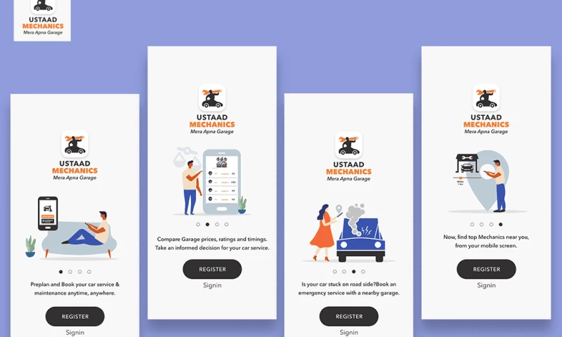 Ustaad Mechanics - UX UI and Branding