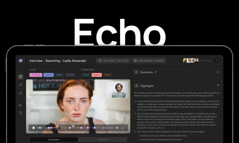 Glow Design Agency - Echo - AI meeting assistant