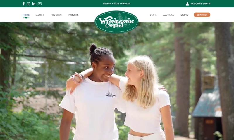 Krack Media Web Agency - Wyonegonic Website Redesign - Girl's Camp in Maine
