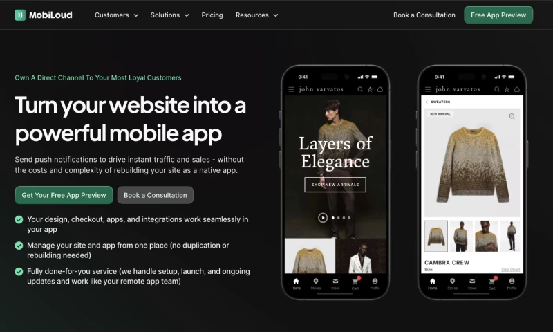 CRFT Studio - MobiLoud Website Rebuild