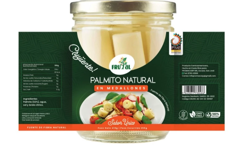 Frutal Product Label Design for Palmito Natural
