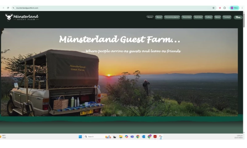 Web Designers Namibia - Munsterland Guest Farm Website
