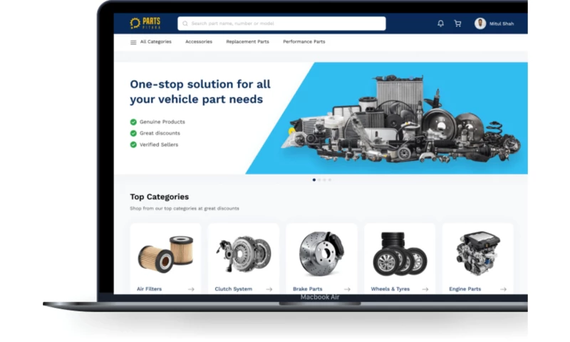 Feelpixel - Website Design- Parts Pitara