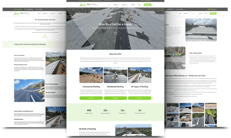 Niks Roofing Website