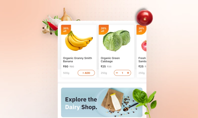 Evoqins - Single & Multi-Vendor Mobile App for Grocery Business