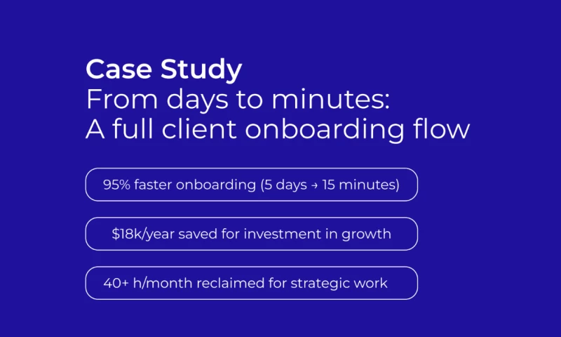 From days to minutes: A full client onboarding flow